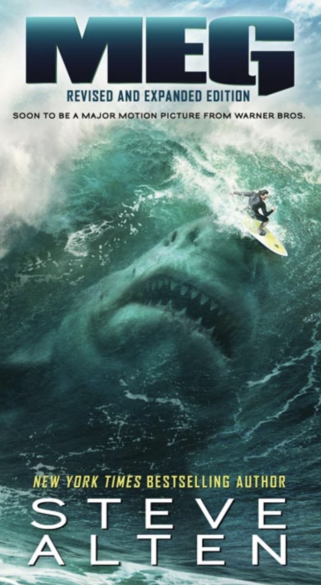 Megalodon under a surfer soon to be eaten